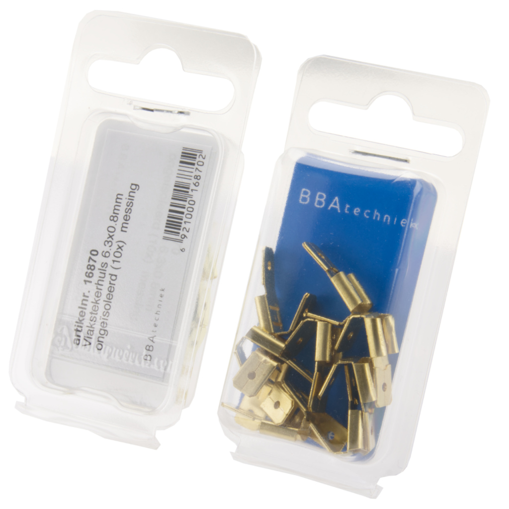 BBAtechniek - Vlakstekerhuls 6.3x0.8mm ongeïsoleerd (10x)