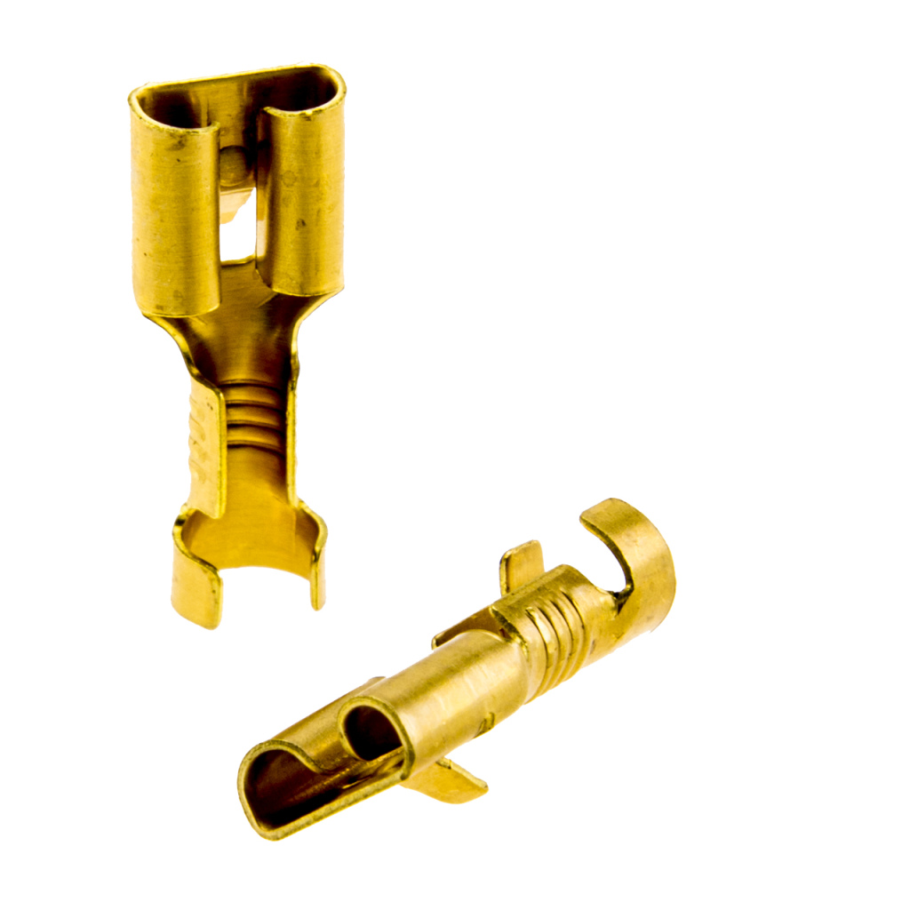 BBAtechniek - Vlakstekerhuls messing 6.3 1.5-2.5mm² (100x)