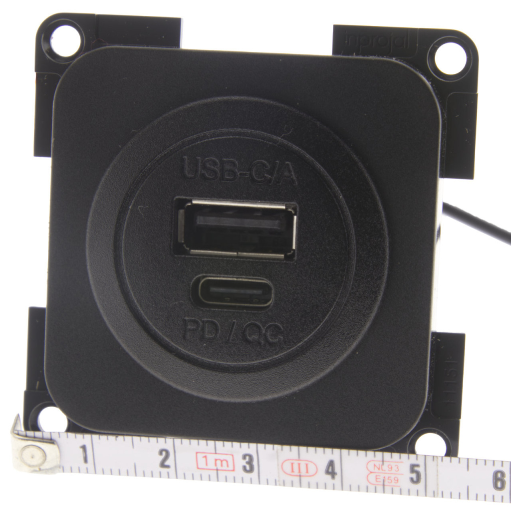 BBAtechniek - S30.000 USB C/A PD QC 3A 30W inbouw zwart (1x) 