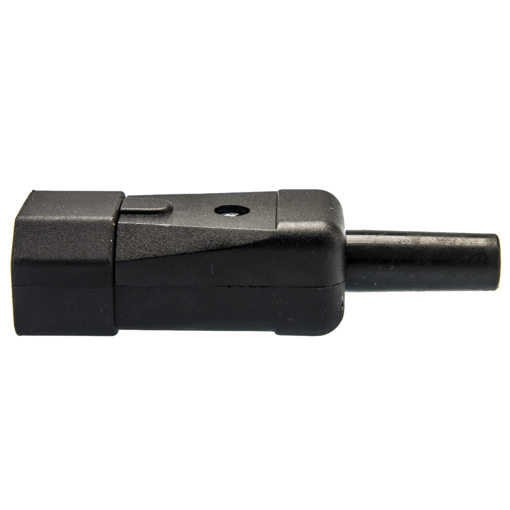 BBAtechniek - Contrastekker male C14 pennen recht zwart (1x)