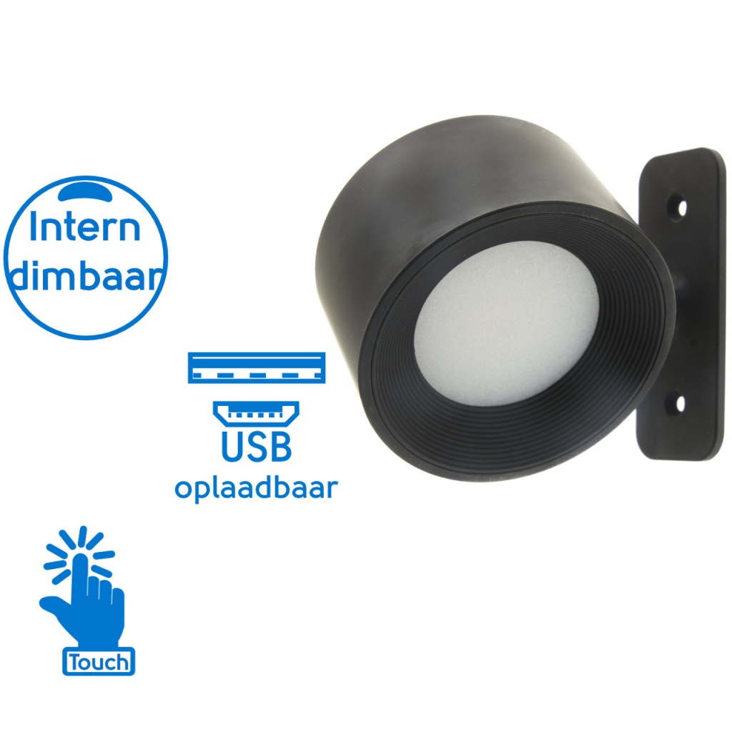 BBAtechniek - Capri draaibare zwarte magneetspot LED (1x)