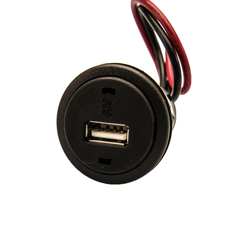 BBAtechniek - 12V USB 5VDC 1A inbouwdoos zwart (1x)