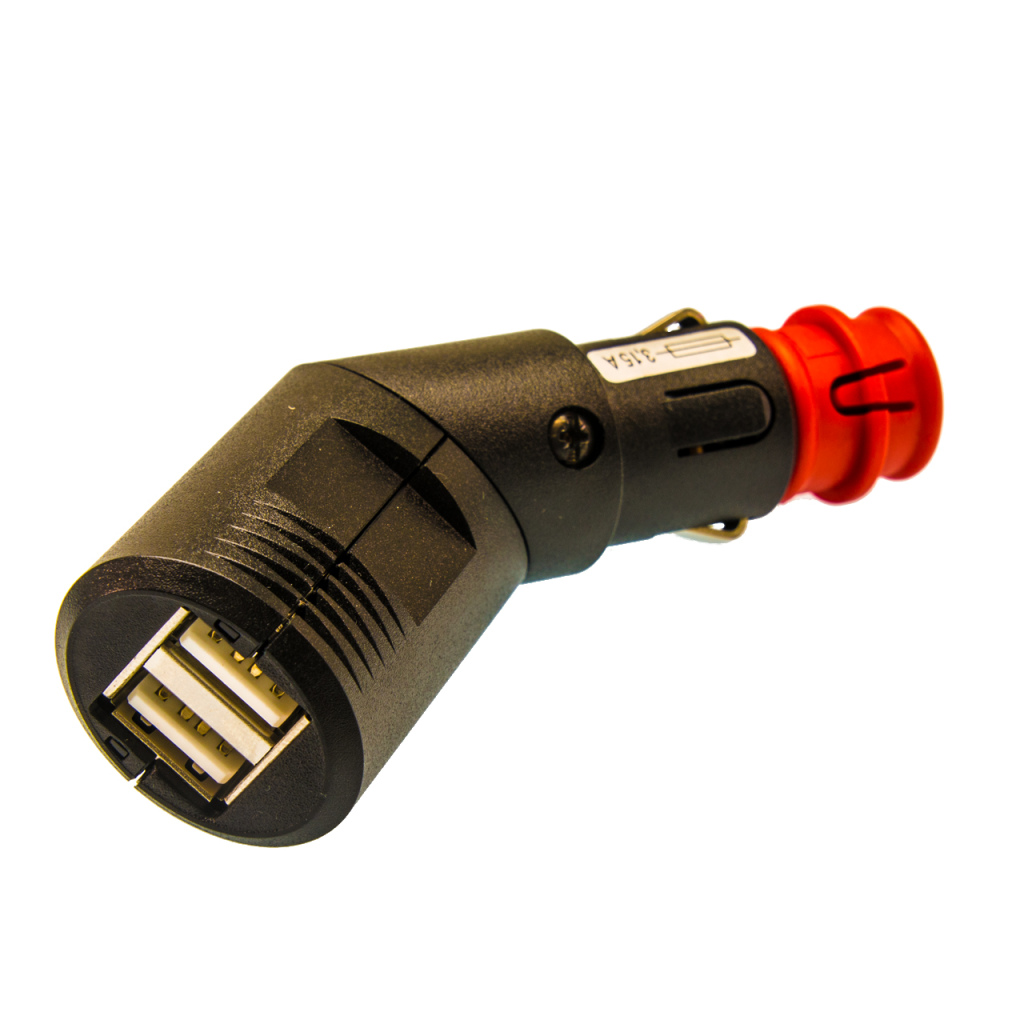 BBAtechniek - Draaibare USB stekker 12V 24V 2x2.5A (1x)
