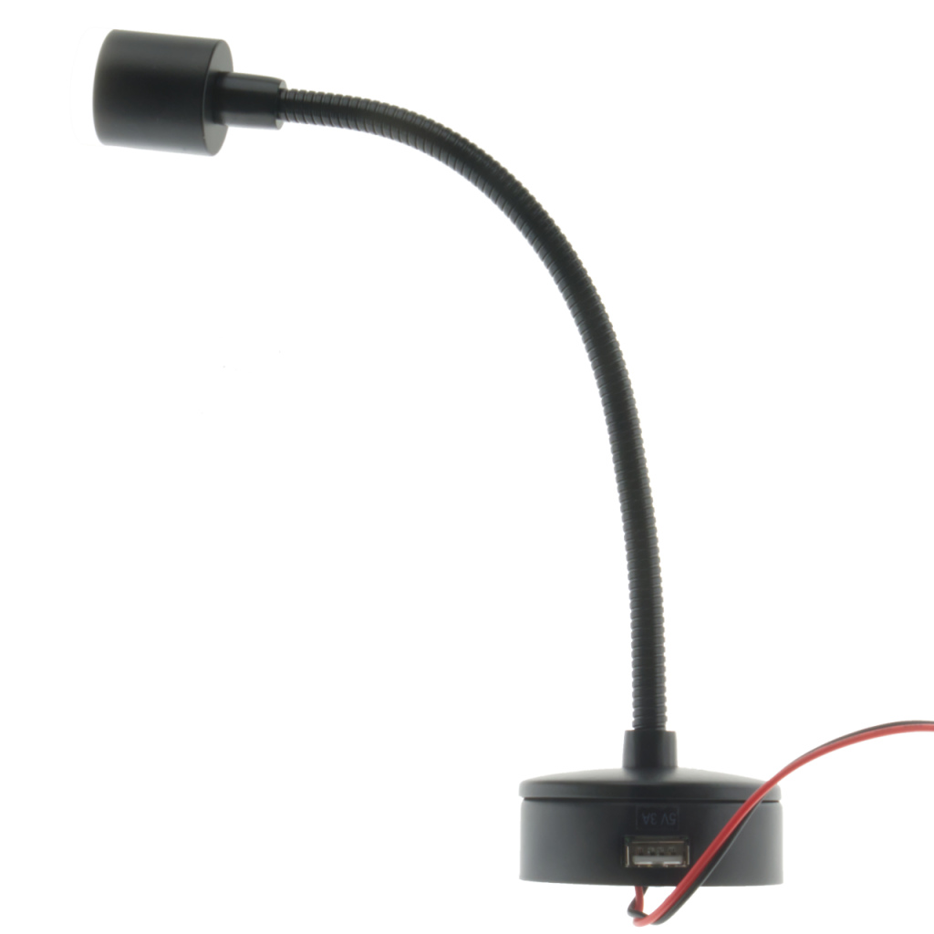 BBAtechniek - Black swan LED 12V 2W USB 3A 148lm 4000K (1x)