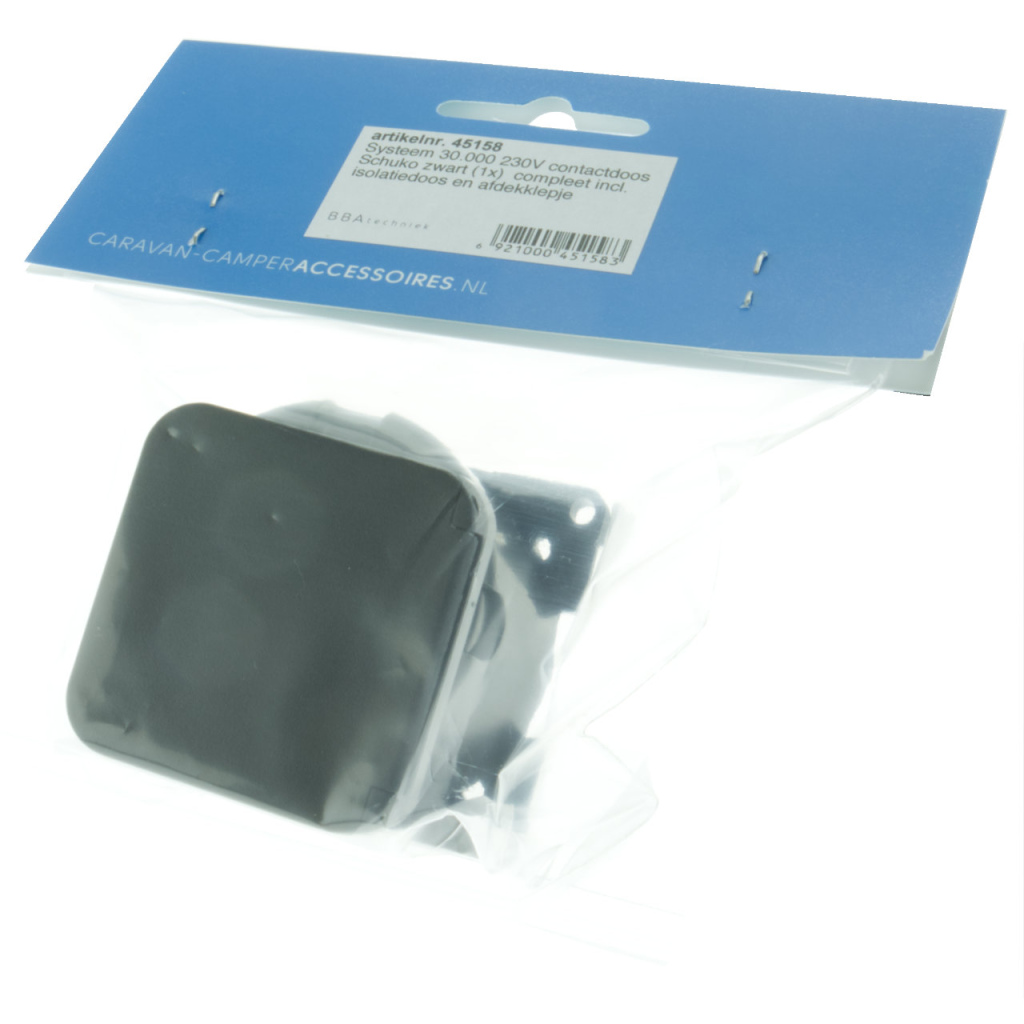 BBAtechniek - S 30.000 230V contactdoos Schuko zwart (1x)