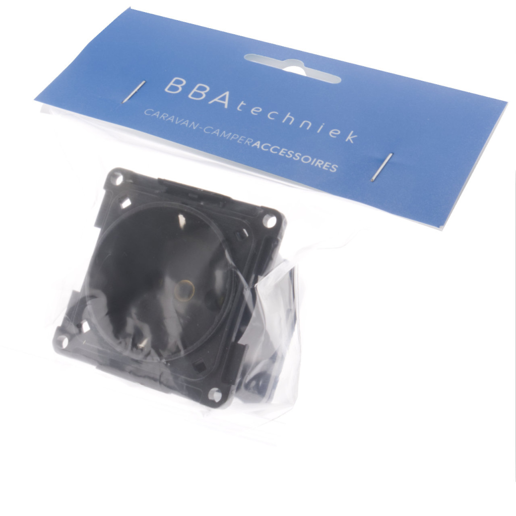 BBAtechniek - S 30.000 230V contactdoos Schuko zwart (1x)