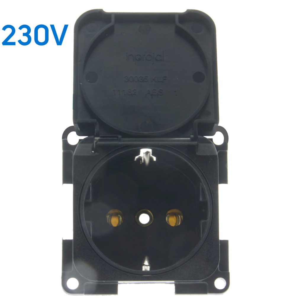 BBAtechniek - S 30.000 230V contactdoos Schuko zwart (1x)