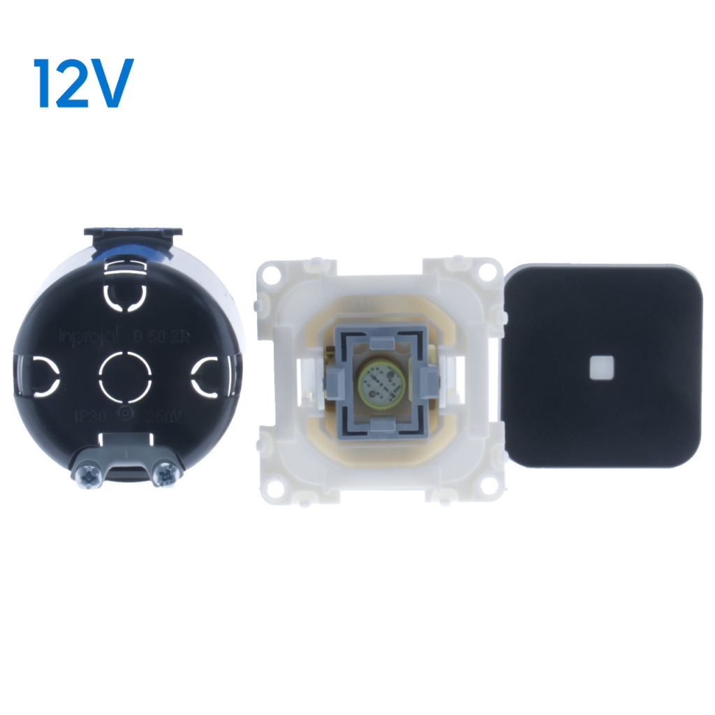 BBAtechniek - S 30.000 controleschakelaar 12V zwart (1x)