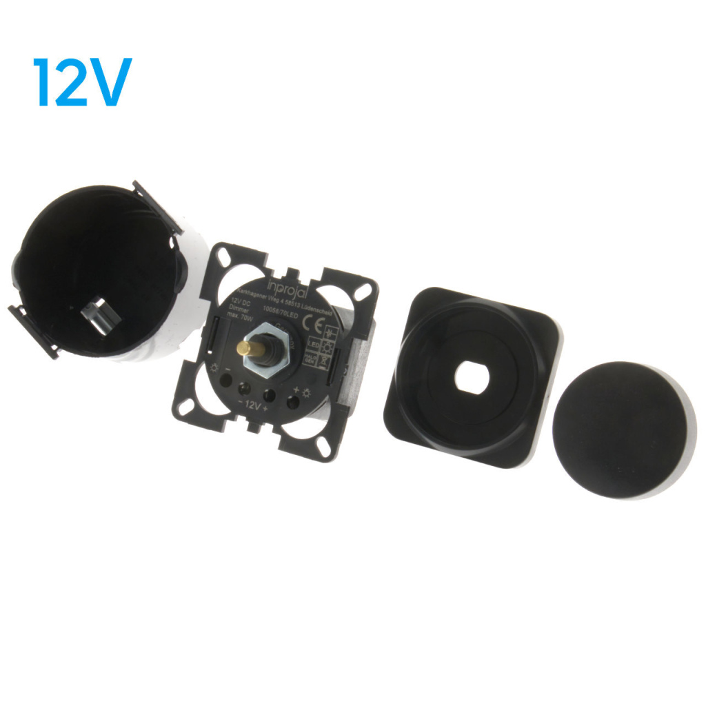 BBAtechniek - S 30.000 12V LED dimmer klik/draaiknop zwart (1x)