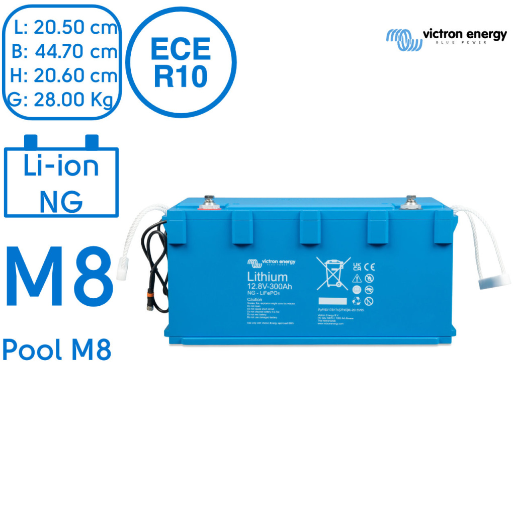 BBAtechniek - LiFePO4 accu 12.8V 300Ah NG M8 (1x)