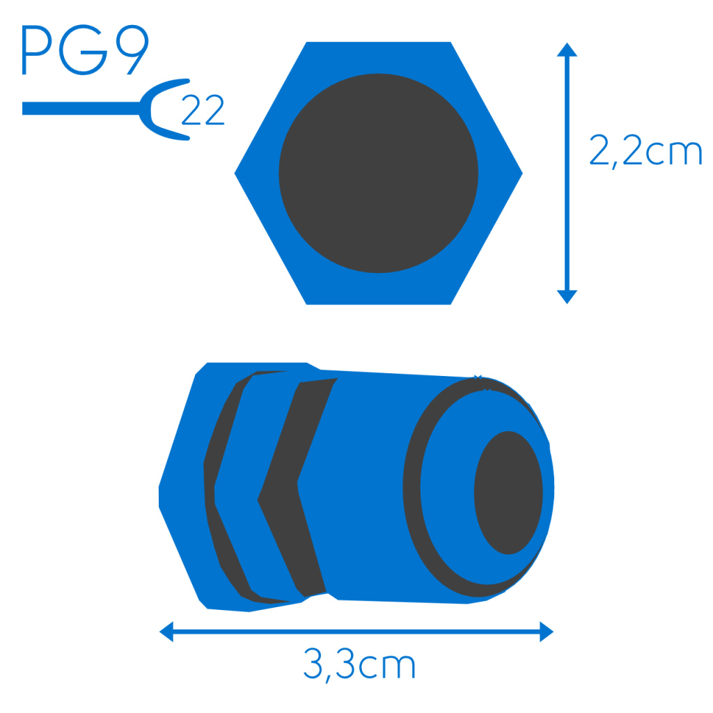 BBAtechniek - NDS wartel kabeldoorvoer 4-8mm wit PG9 (1x) 