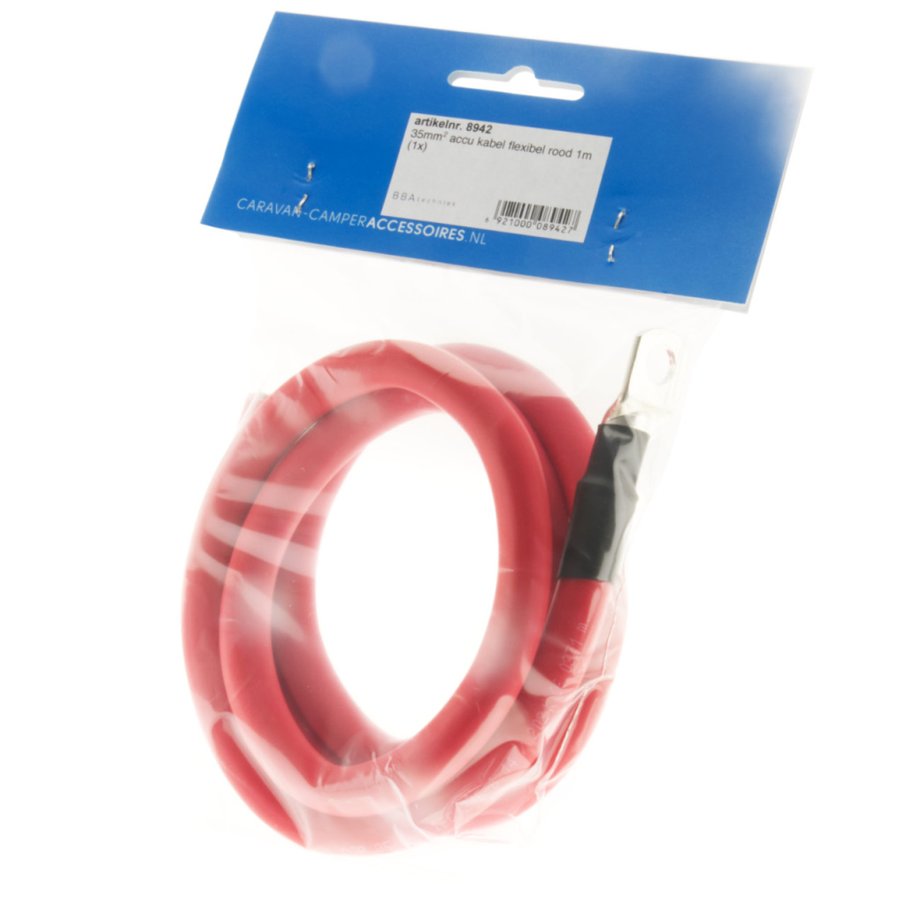 BBAtechniek - 35mm2 accu kabel flexibel rood M8 (1m)