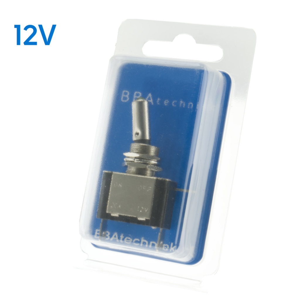 BBAtechniek - 12V 25A 2-polig On-Off tuimelschakelaar rood (1x)