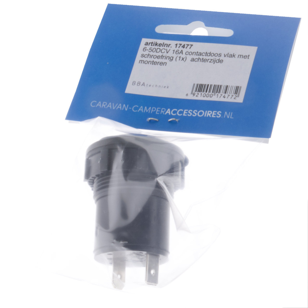 BBAtechniek - 6-50DCV 16A contactdoos vlak met schroefring (1x)