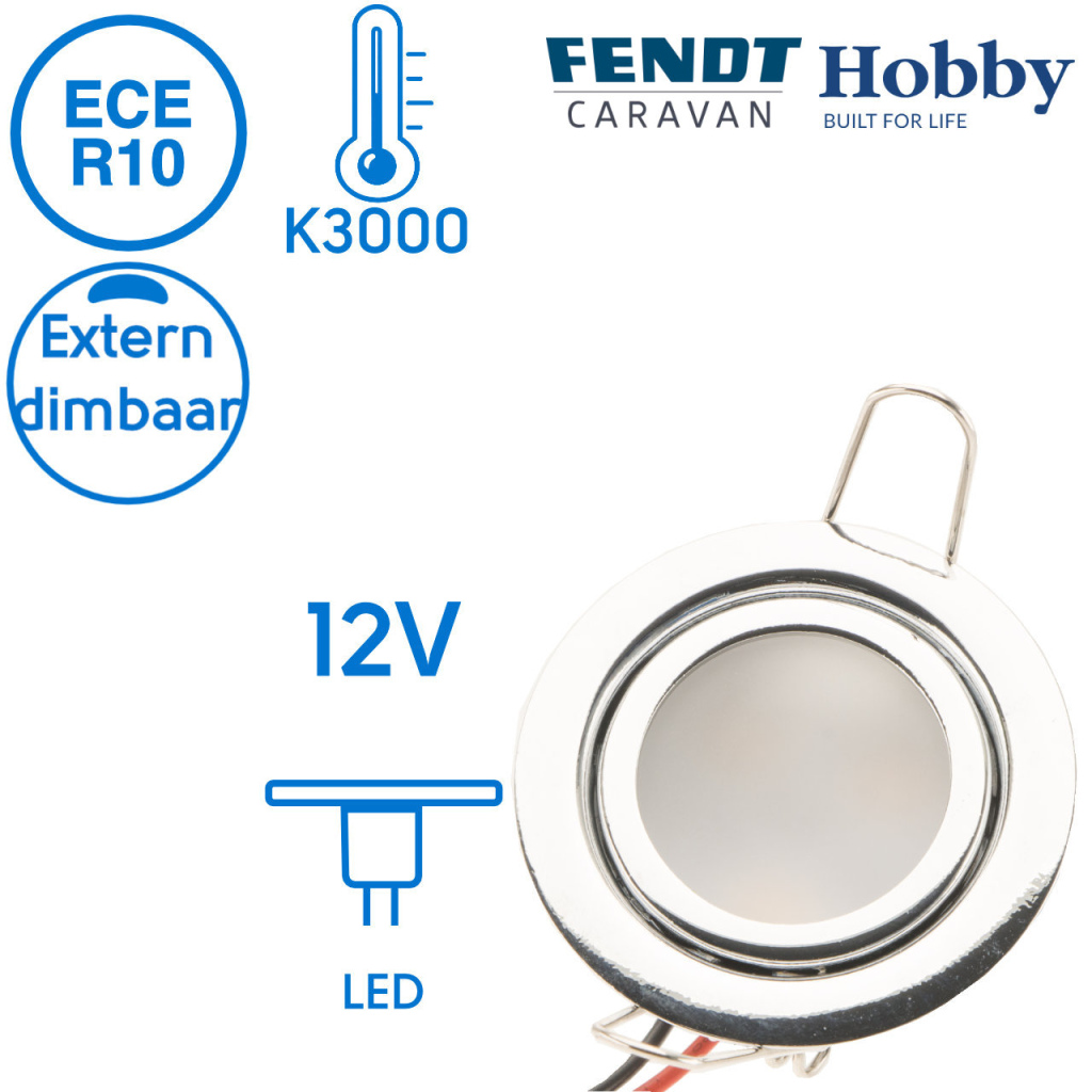BBAtechniek - Dometic LED spot Anke 12V 1.5W chroom (1x)