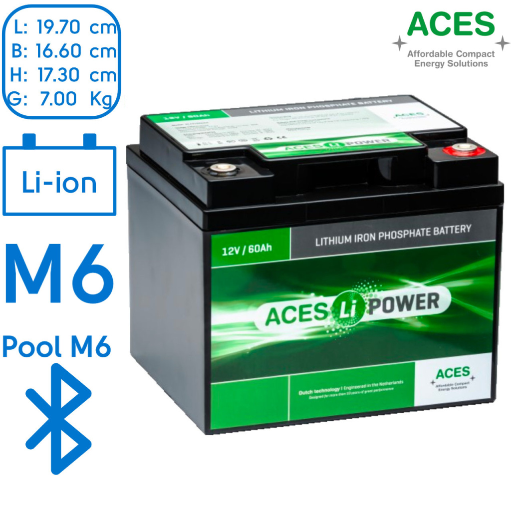 BBAtechniek - 12V 60Ah Aces Lithium accu zonder lader (1x)