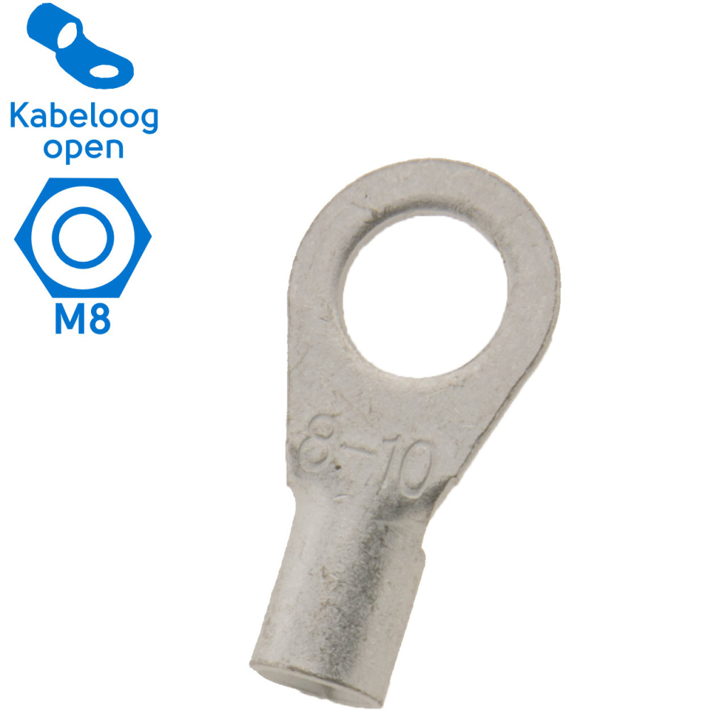 BBAtechniek - 10mm² M8 open kabeloog (25x)
