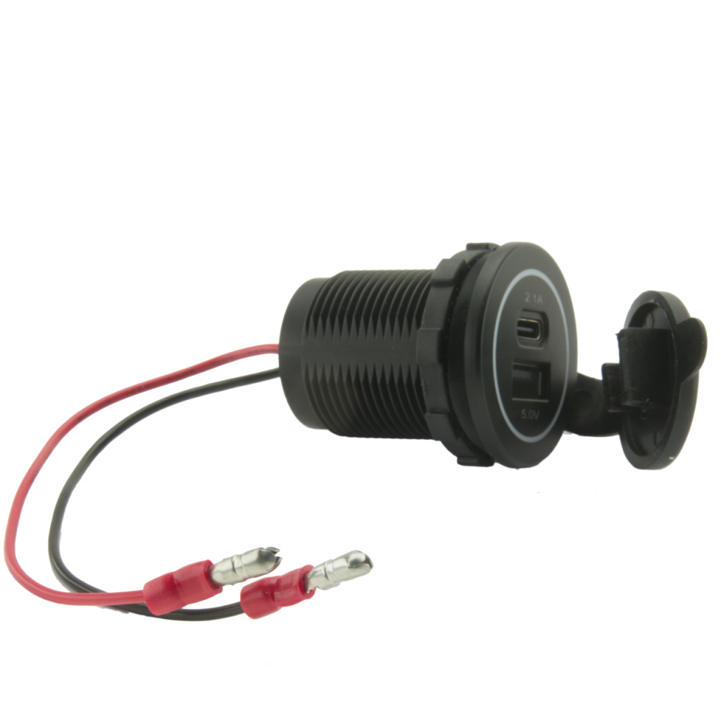 BBAtechniek - USB C-1x & A-1x 5V 2.1A inbouw met afdekkap (1x)