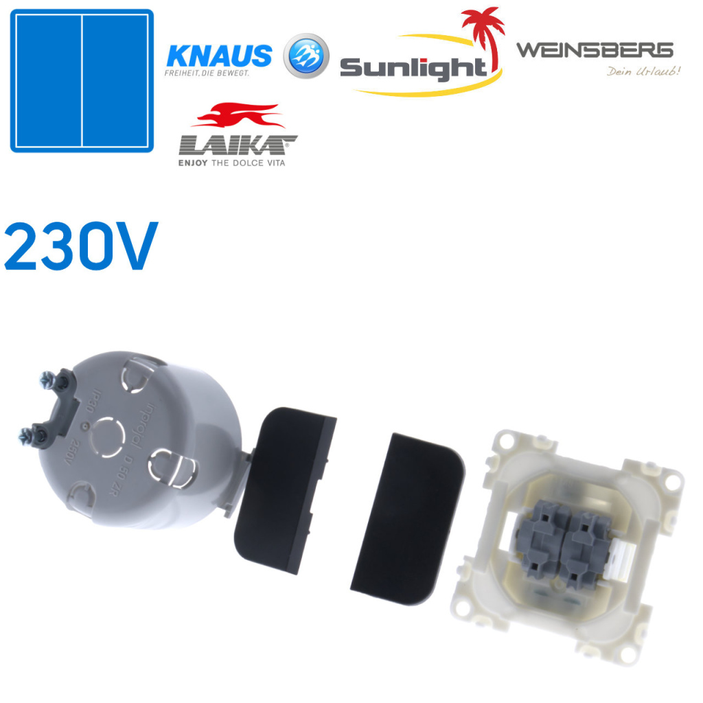 BBAtechniek - S 30.000 wip-serieschakelaar 230V zwart (1x)