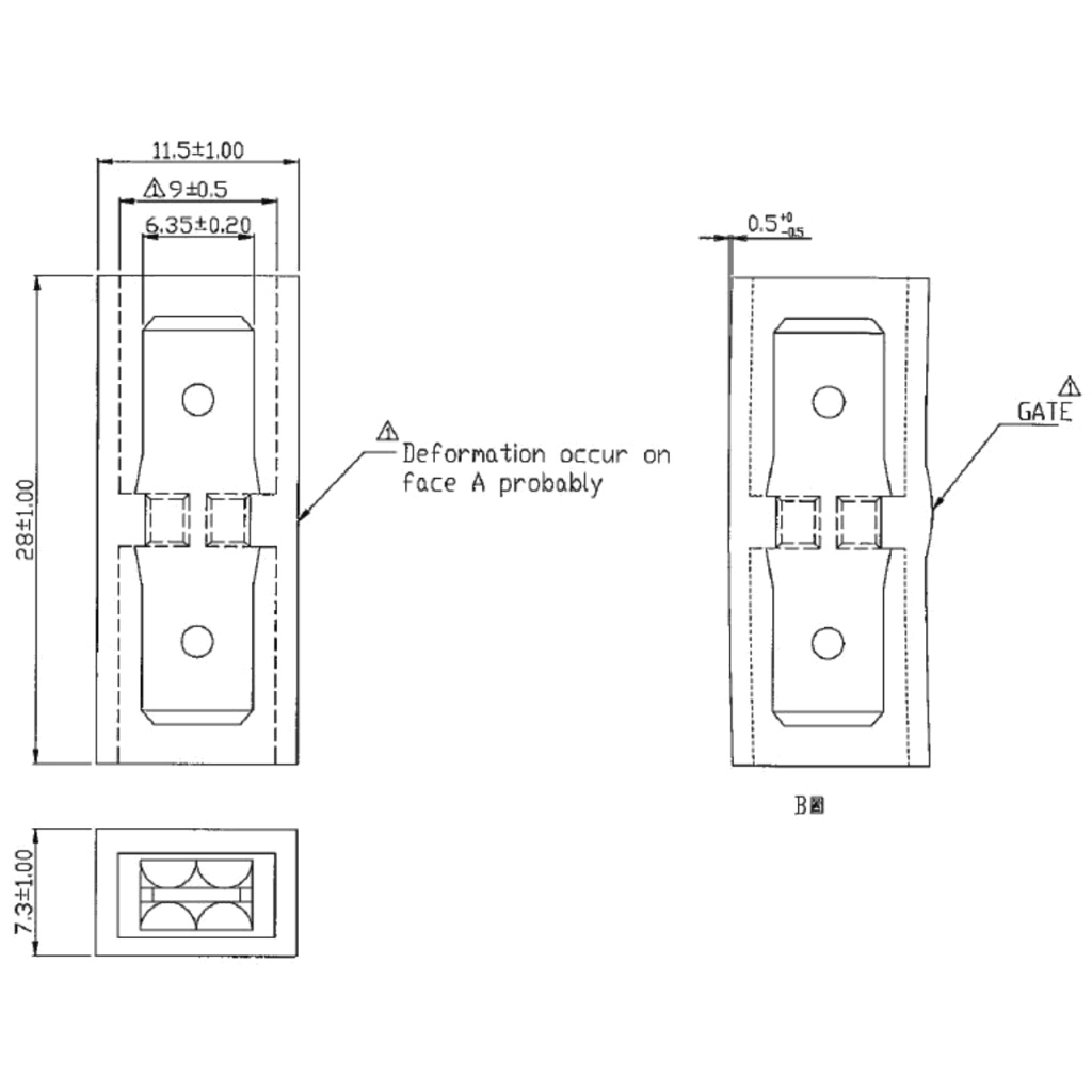 BBAtechniek - Doorverbindconnector 1-polig 6.3x0.8mm (100x)