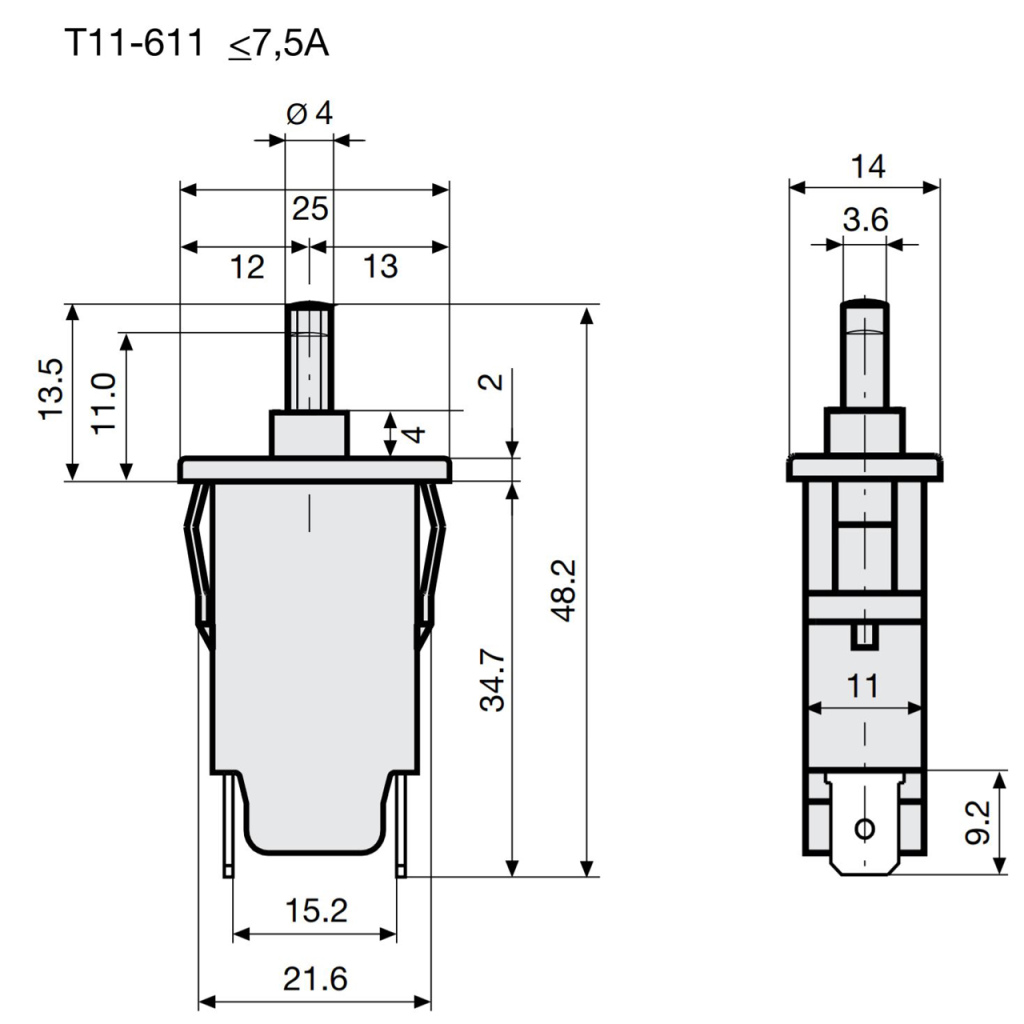 BBAtechniek - Circuit Breaker 10A-T T11-611 (1x)