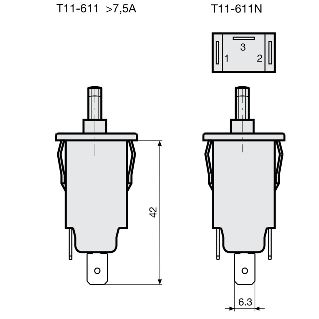 BBAtechniek - Circuit Breaker 10A-T T11-611 (1x)