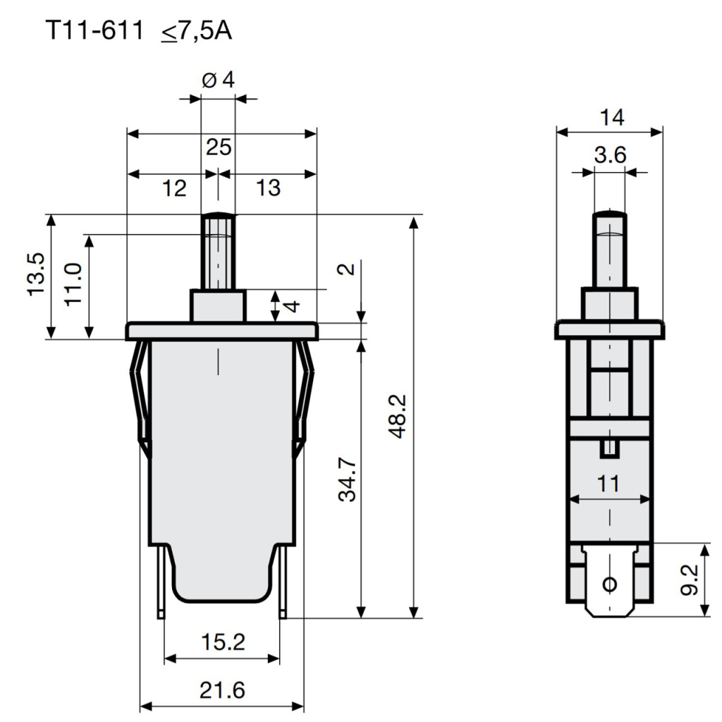 BBAtechniek - Circuit Breaker 16A-T T11-611 (1x)