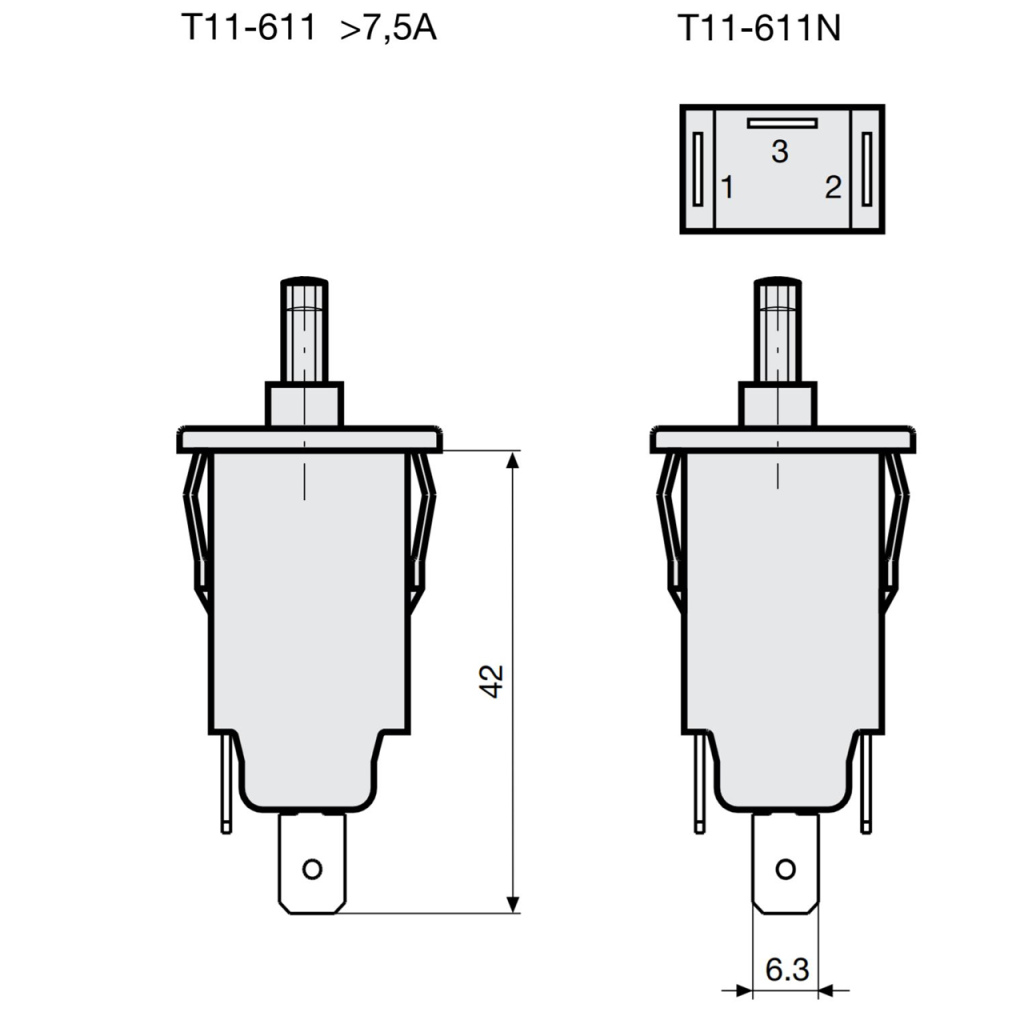 BBAtechniek - Circuit Breaker 16A-T T11-611 (1x)