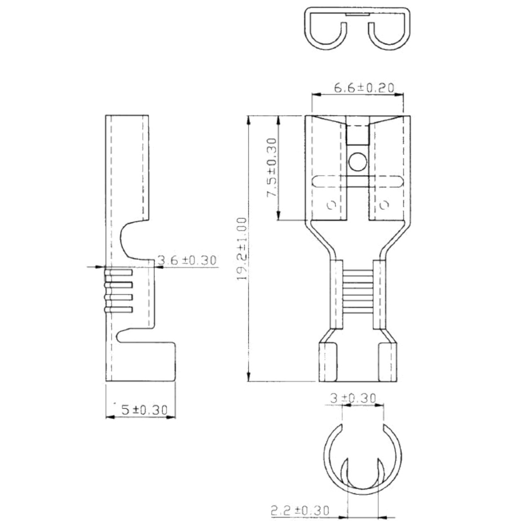 BBAtechniek - Vlakstekerhuls messing 6.3 1.5 -2.5mm² (100x)