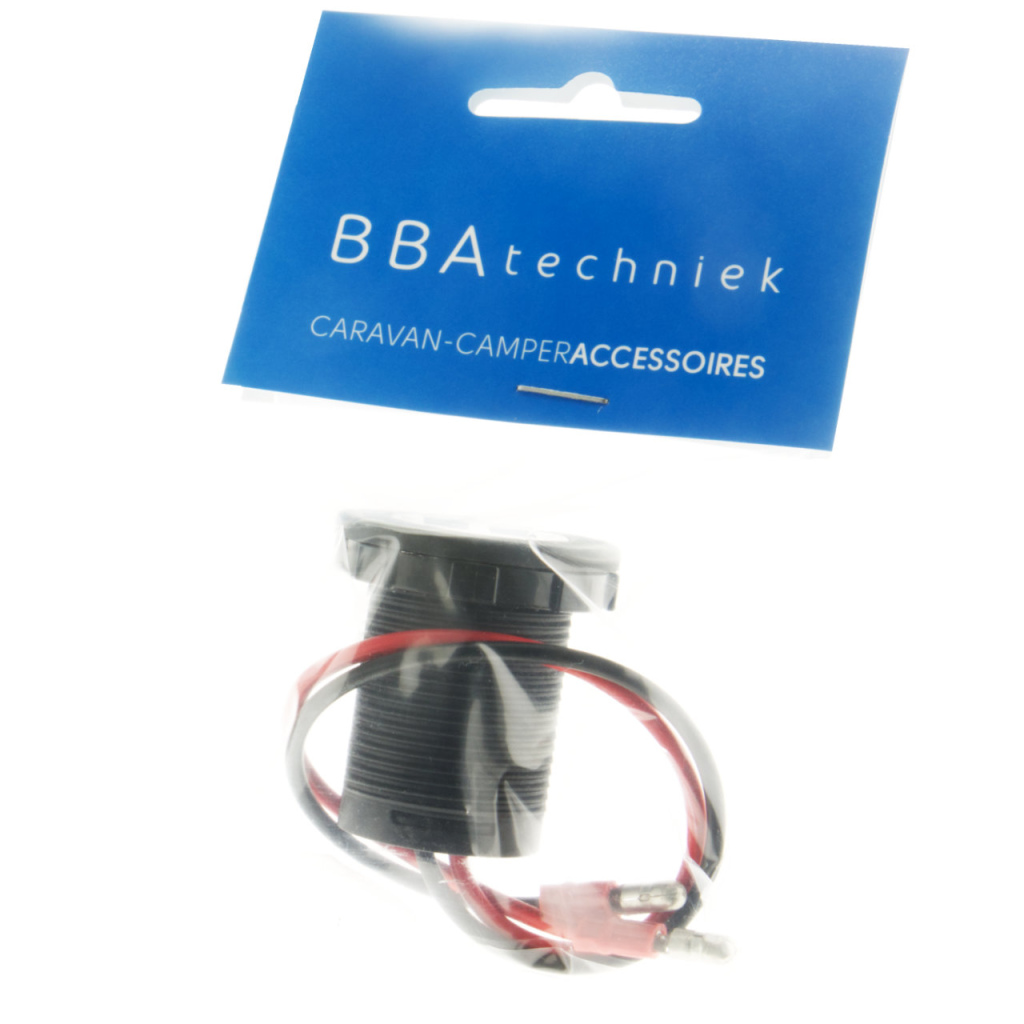 BBAtechniek - 12-24V USB 5V 2x 2.4A dubbele inbouwdoos  (1x)