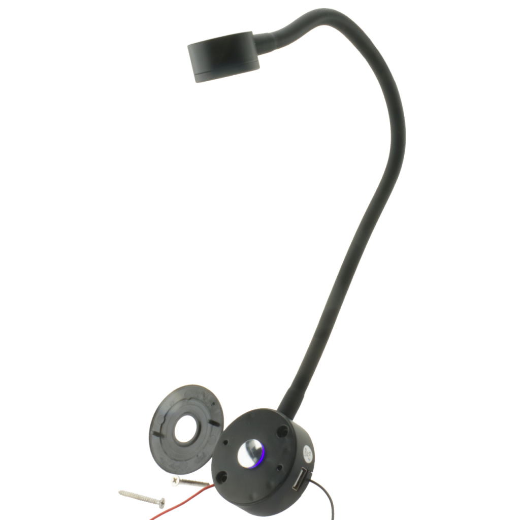 BBAtechniek - Cantanzaro flex LEDspot 12V 2W zwart met USB (1x)