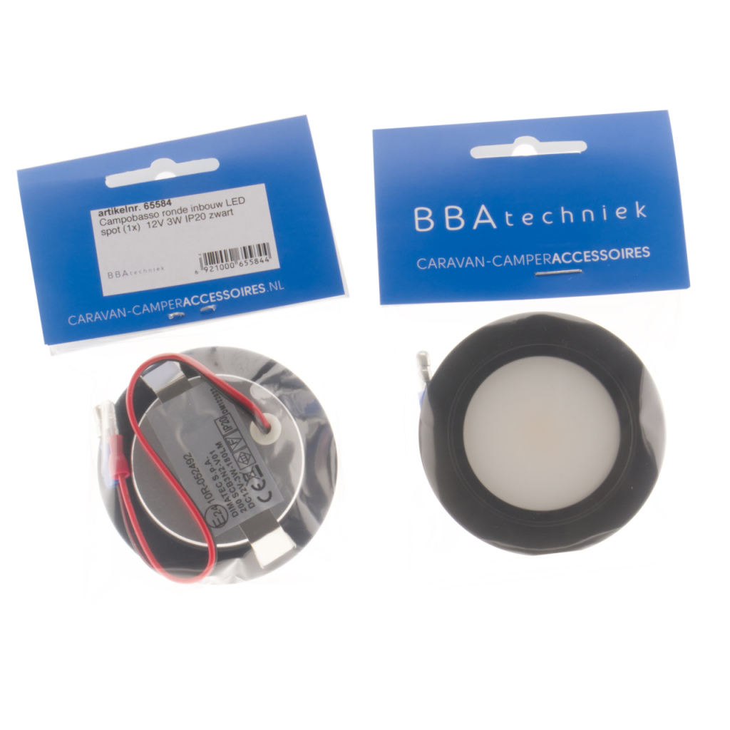 BBAtechniek - Campobasso 12V 3W ronde inbouw LED spot (1x)