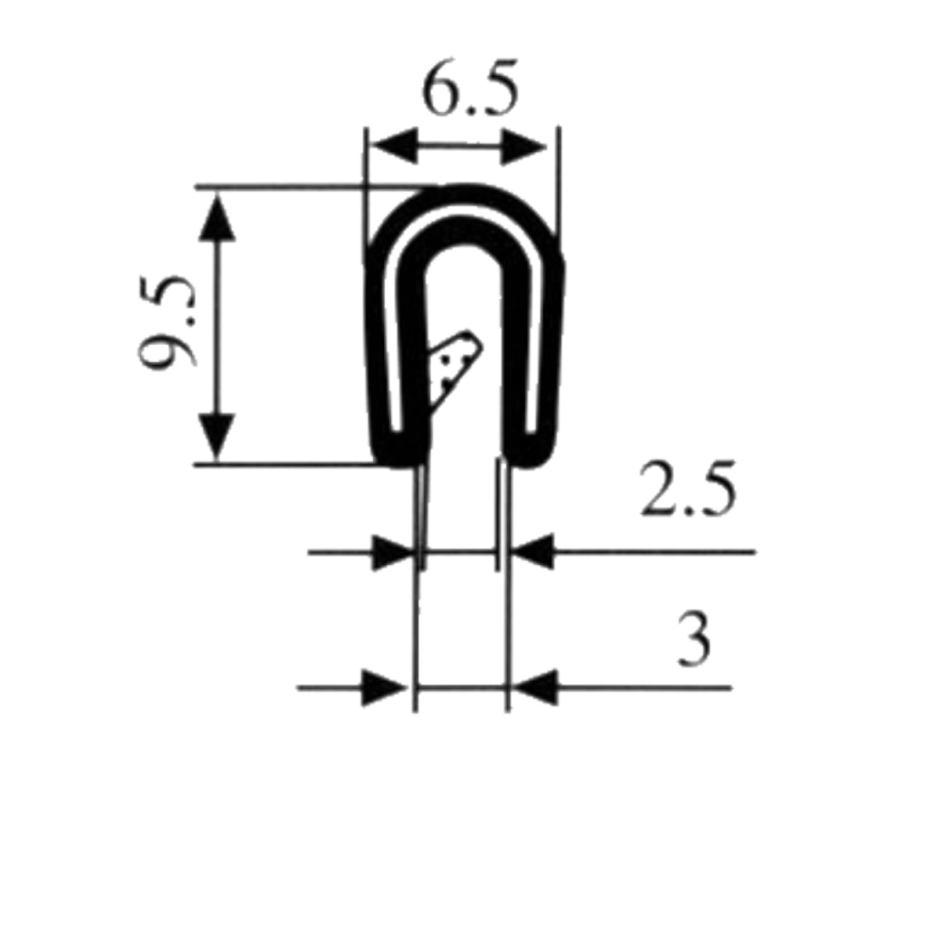 BBAtechniek - BBA klemprofiel 1-3mm zwart (1m)