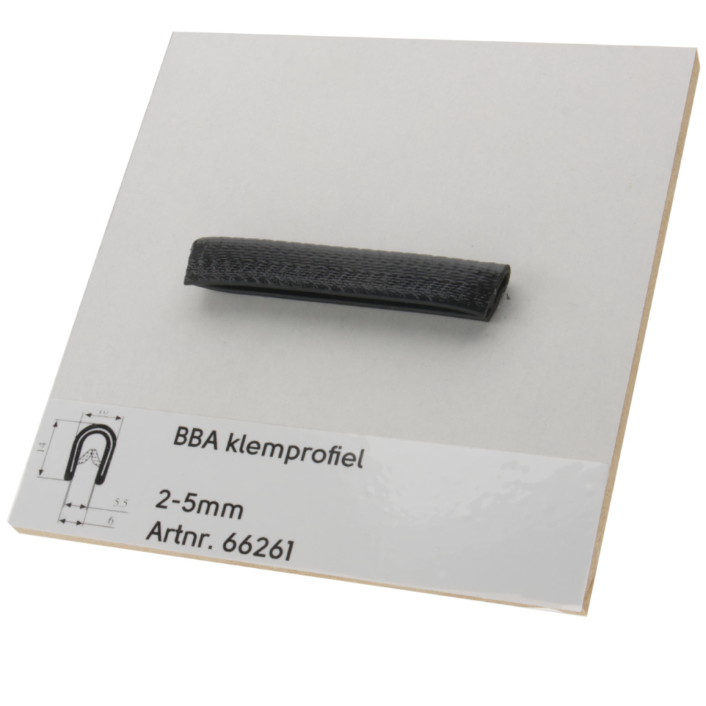 BBAtechniek - BBA klemprofiel voor plaatdikte 2-5mm zwart (1m)