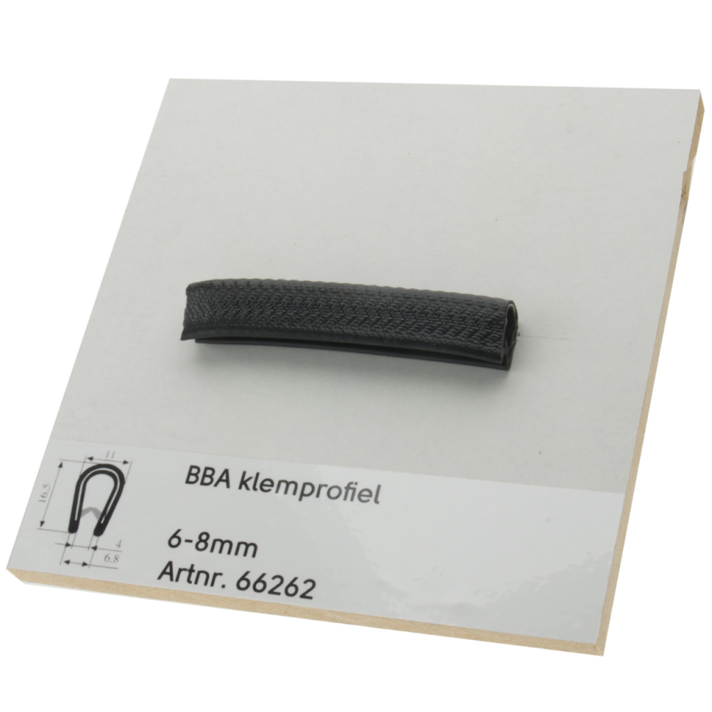 BBAtechniek - BBA klemprofiel 6-8mm zwart (1m)