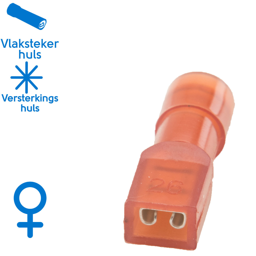 BBAtechniek - Vlakstekerhuls 2.8x0.5mm* rood (100x)