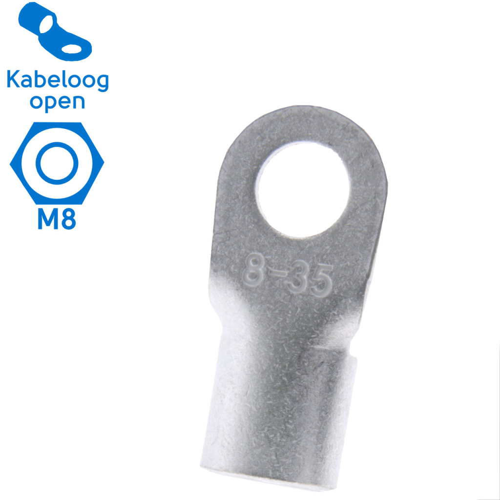 BBAtechniek - 35mm2 M8 open kabeloog (25x)