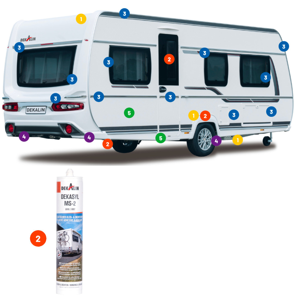 BBAtechniek - Dekalin Dekasyl MS-2 koker wit  290ml (12 x) 