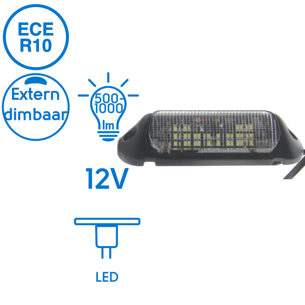 BBAtechniek - Calabria verstraler zwart 12V 40W ECE R10(1x)