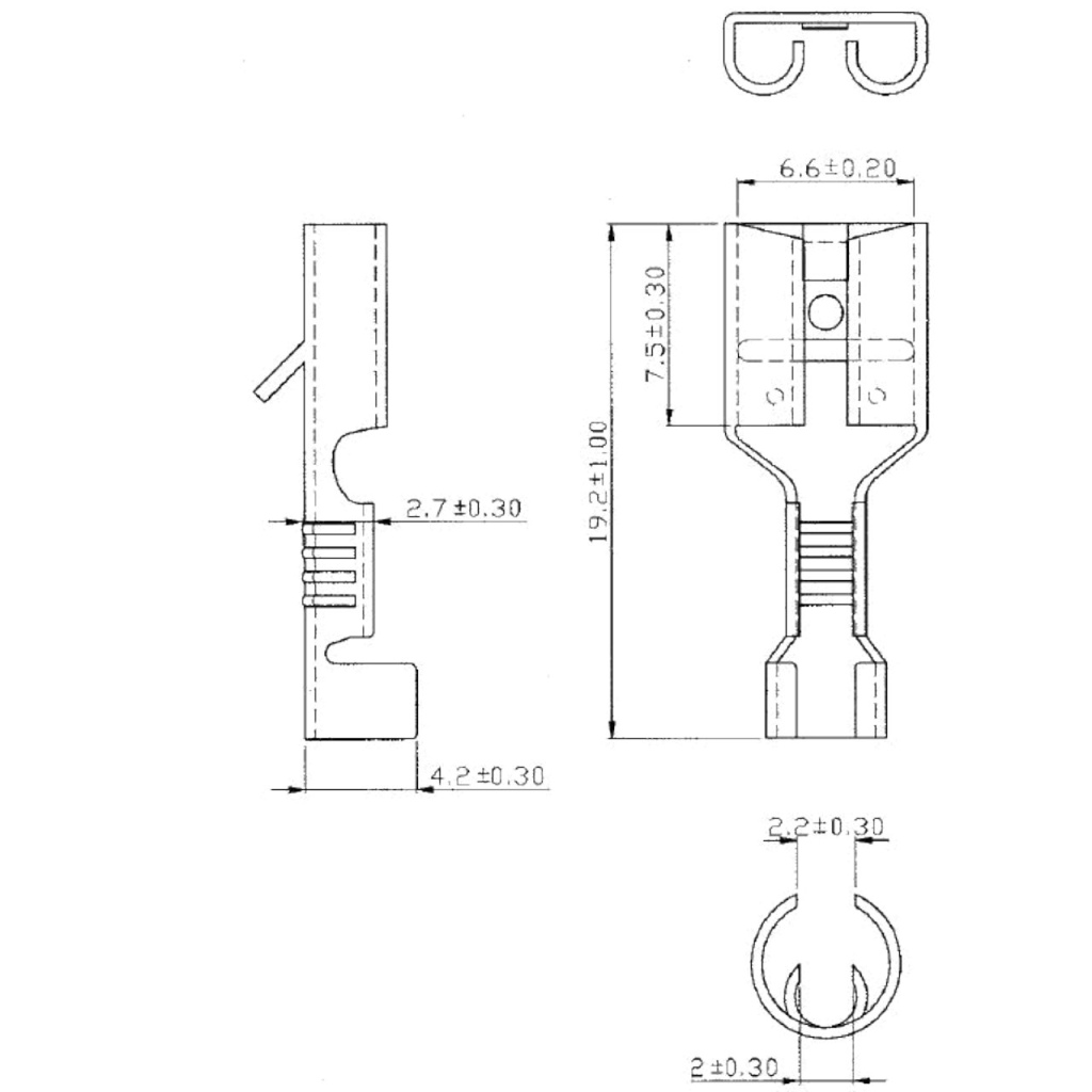 BBAtechniek - Vlakstekerhuls vertind 6.3 0.5 -1.5mm² (100x)