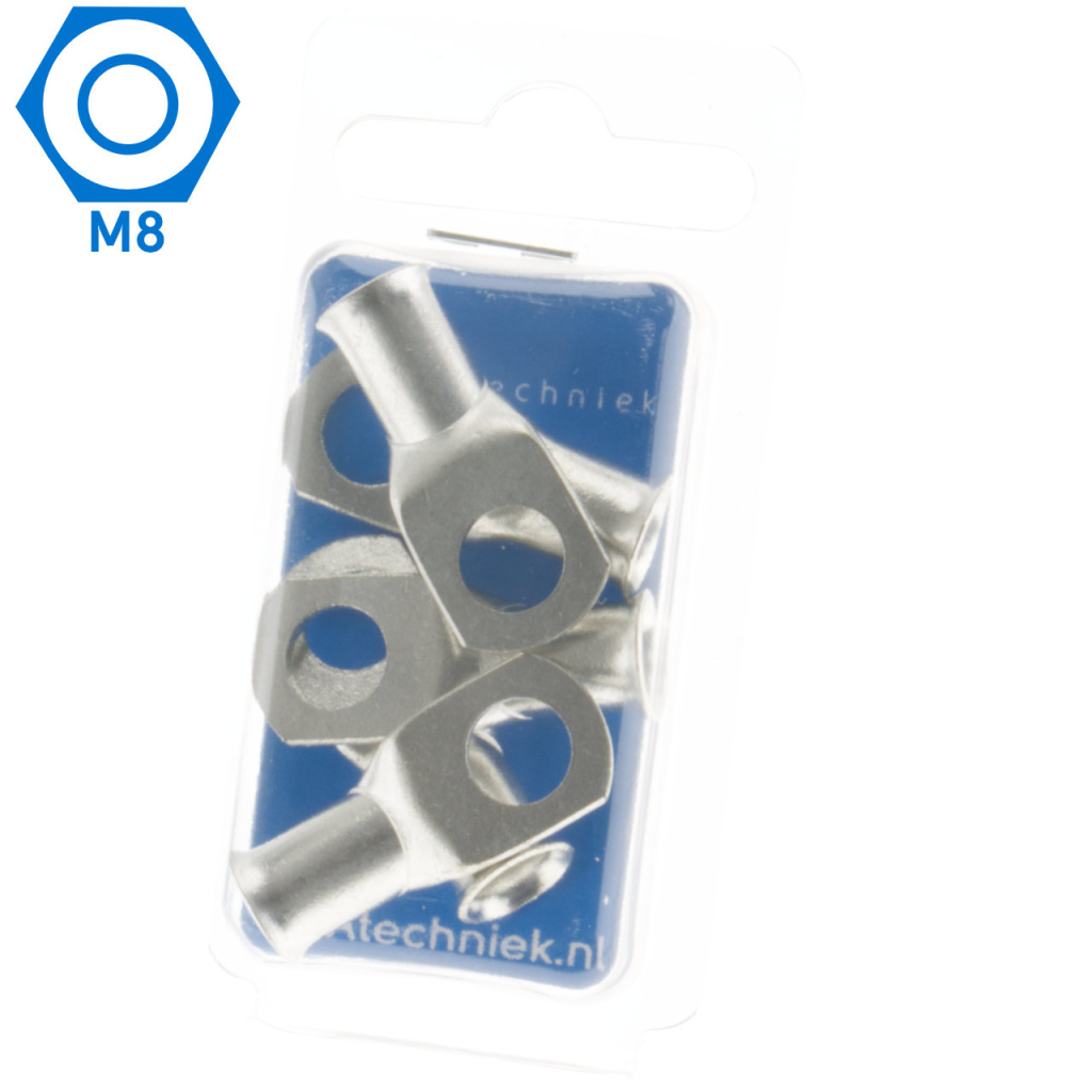 BBAtechniek - 25mm² M8 gesloten kabeloog (5x) 