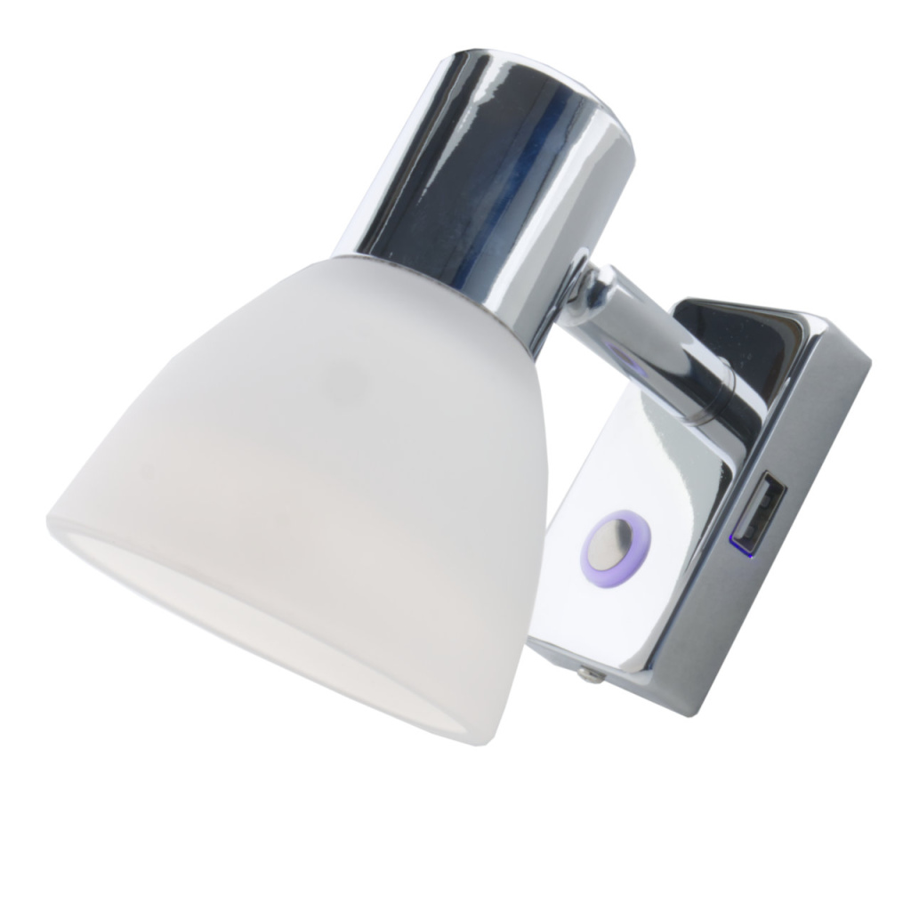 BBAtechniek - Faretto PowerLED 12V 3W chroom USB-A(1x)