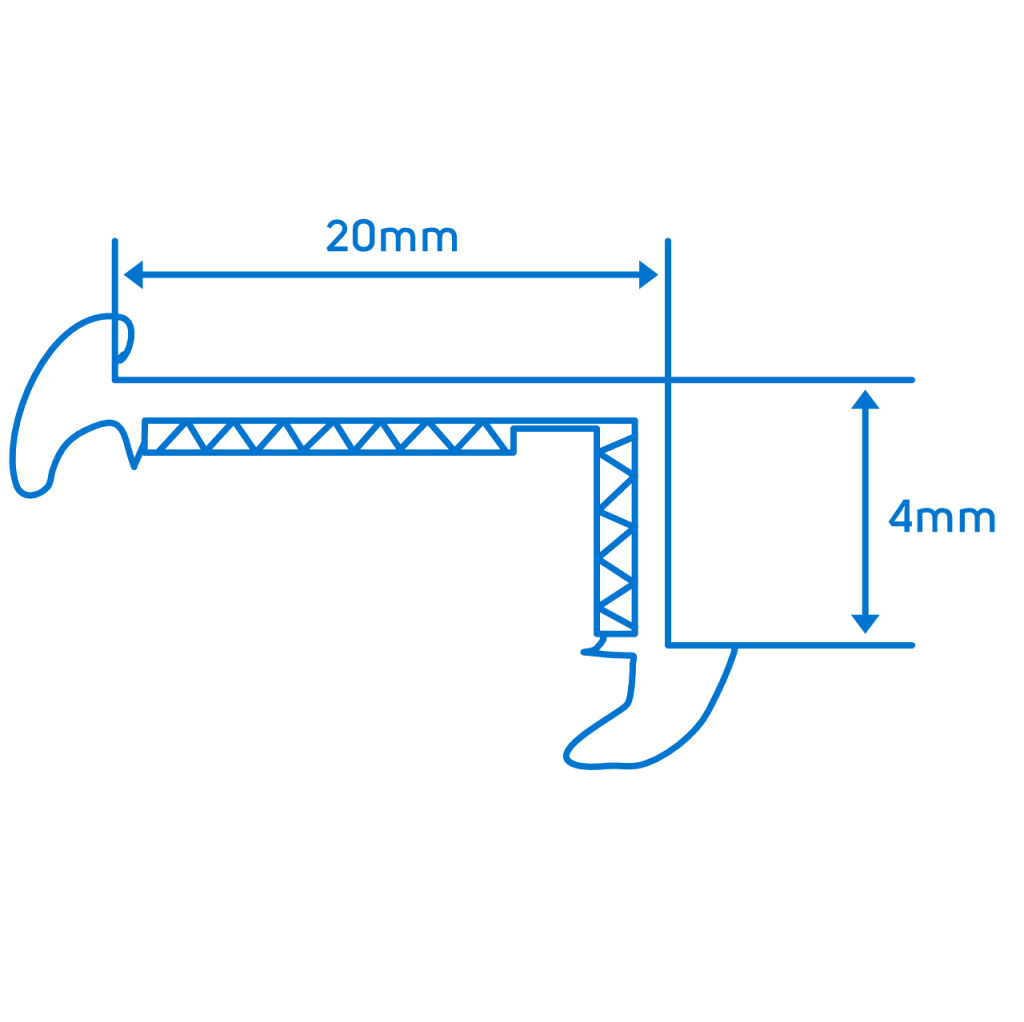 BBAtechniek - Onderlegrubber  zwart Tabbert 90102/001 (1x 45m)