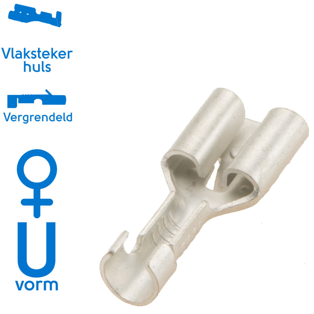BBAtechniek - Vlakstekerhuls vertind 6.3 0.5-1.5mm² (100x)