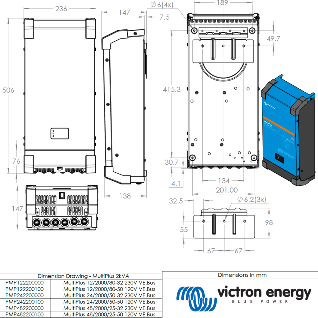 BBAtechniek - MultiPlus IP22 12/2000/80-32 230V VE.Bus (1x)