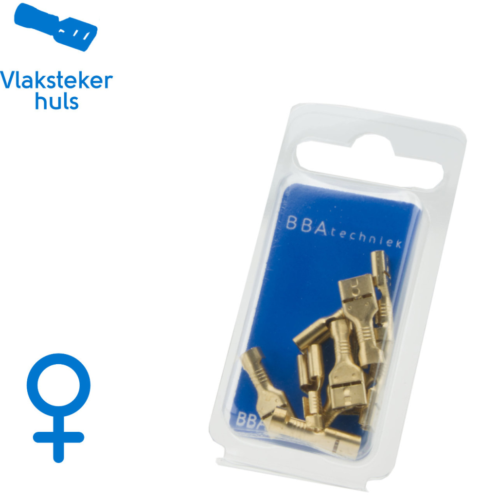 BBAtechniek - Vlakstekerhuls 6.3x0.8mm ongeïsoleerd (10x)