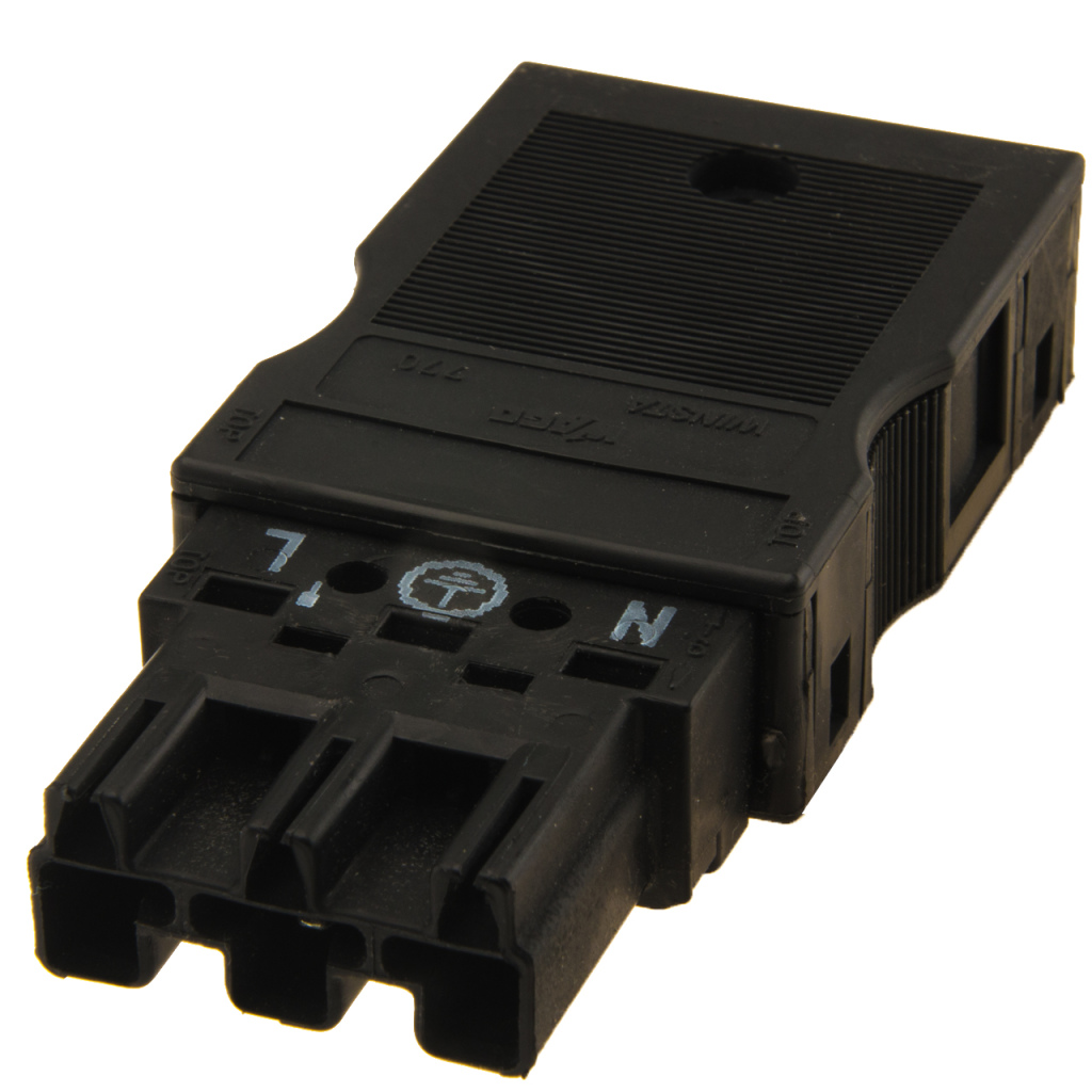 BBAtechniek - Wago Winsta Midi connector male zwart (5x)