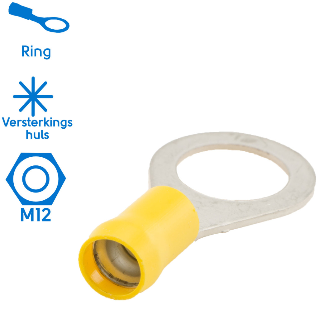 BBAtechniek - Kabelschoen ring M12 Ø12.0mm* geel (100x)