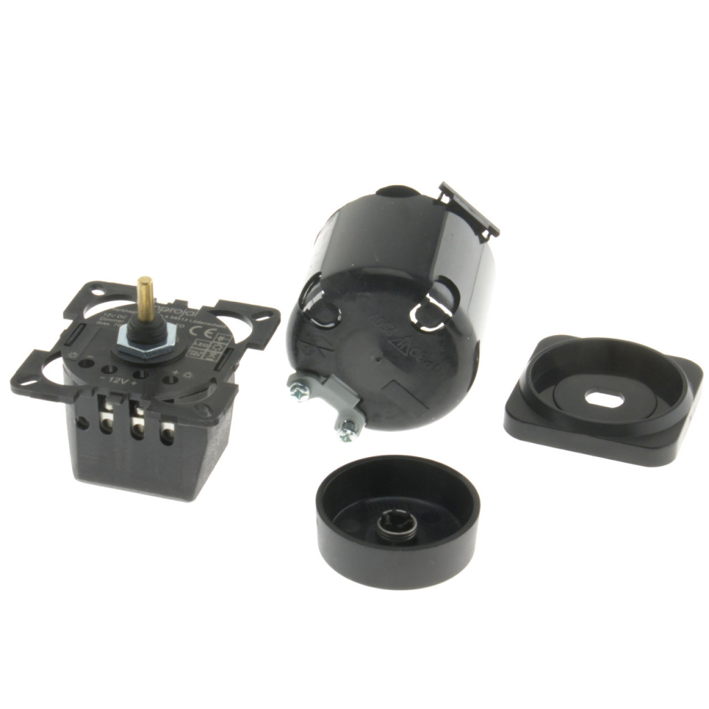 BBAtechniek - S 30.000 12V LED dimmer klik/draaiknop zwart (1x)