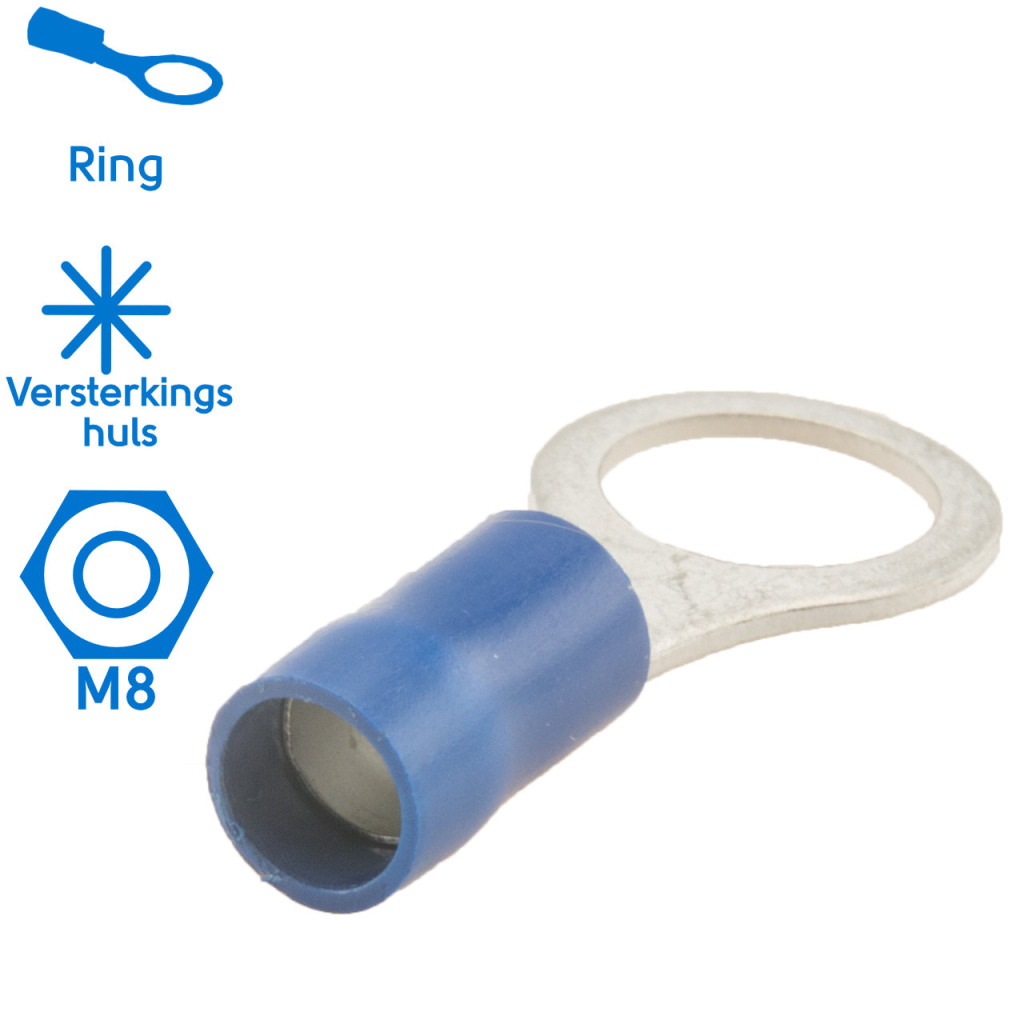 BBAtechniek - Kabelschoen ring M8 Ø8.4mm* blauw (50x)